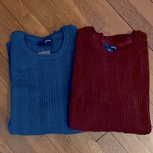 Two EUC Women’s Sweaters XXL Maroon & Green
